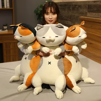 Noi 60-120CM drăguț câine Akita si cat noroc fâșie lungă de umplere Animal de Jucărie de Pluș, Perne de Moda, Akita, Cainele Pisica Perna Cadou pentru Copii