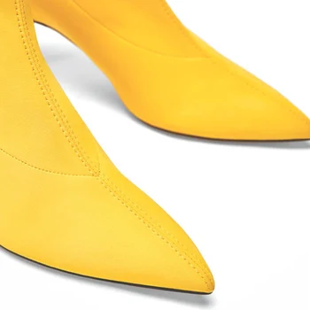 Noi Subliniat Toe Întinde Cizme Femei Mid-tub Stilet Tocuri inalte Femei Cizme Glezna Petrecere de Moda Pantofi Femei Botines Mujer
