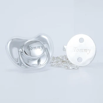 MIYOCAR personalizate de argint bling suzeta si tot de argint suzeta clip BPA free dummy bling design unic cadou copil de dus