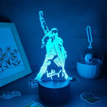 Queen Freddie Mercury Figura 3D Led Iluzie Lumini de Noapte Creative Ziua de nastere Cadou Cool Pentru Prieteni Lampă de Lavă pe Masa din Dormitor Decor