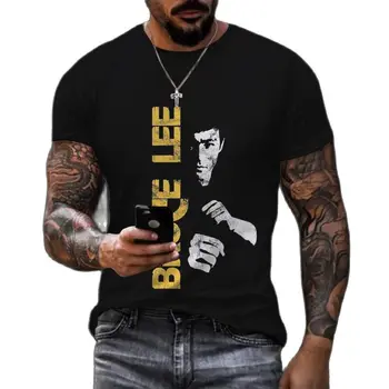 Noi Kung Fu Star Imprimare Tricou Trendy Bruce Lee 3d de Imprimare T-shirt Mens Retro Streetwear Vara cu Maneci Scurte T-shirt Ocersized