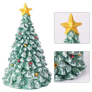 1 buc Xmas Decor Rășină Copac Decoratiuni pentru Pomul de Craciun Ornament Desktop Copac in Miniatura Copac Mic Model pentru Decor de Crăciun
