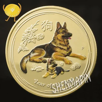 Caine Ciobanesc German Monedă Comemorativă de Recunoaștere ale Forțelor Inamice Câine de Poliție Monede de Colecție, 1 Oz 9999 de Aur Medalie de Onoare