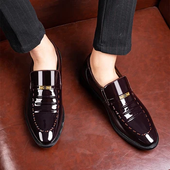 Barbati din Piele Pantofi de Lux de Brand de Moda, Oameni de Afaceri Rochie de Pantofi a Subliniat Deget de la picior Negru Pantofi Oxford Respirabil Rochie Pantofi de Nunta