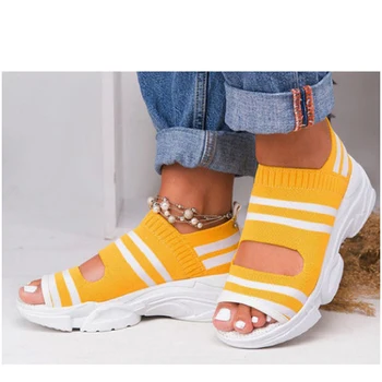 Femei sandale 2022 pantofi de vara pentru femeie tricotat respirabil sandale sandale cu platforma lady pantofi confortabili
