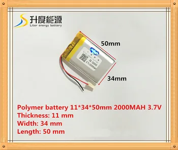 3.7 V 2000mAh 113450 Litiu-Polimer Li-Po Reincarcabil DIY Baterie Pentru Mp3 GPS telefoane mobile power bank electronice parte