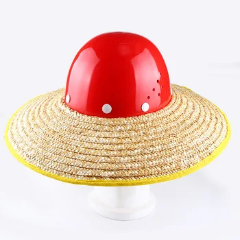 Casca De Siguranță Vizorul Site-Ul De Construcție Parasolar Mare Cozoroc Pălărie De Paie Parasolar Respirabil Topless Paie De Grâu Construcție Pălărie