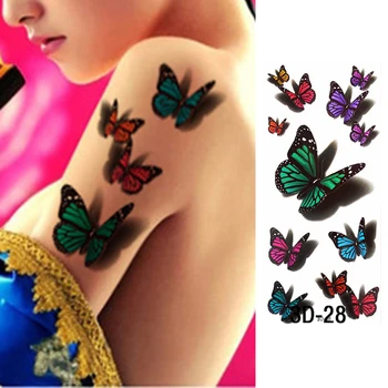 200PCS Ridicata rezistent la apa Sănătate Frumusețea Corpului Bratul Tatuaje Temporare 3D Flash Flori de Artă a Crescut Pene Autocolant Femei DIY