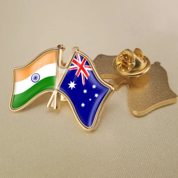Australia și India a Trecut Dublu Prietenie Steaguri Brosa Insigne, Ace de Rever