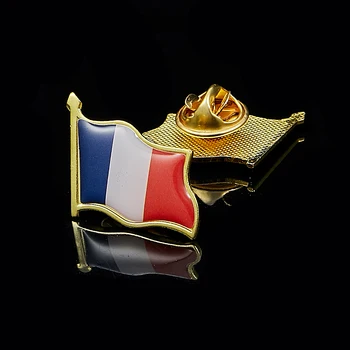 5PCS Moda Insigna Steag Drapel Franța Fluturand Steagul Ace de Rever Epoxidice Medalie Broșe Bijuterii