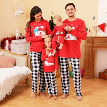 De crăciun, Familia Potrivire Set de Pijama Uite de Familie, Mama Fiica, Tatăl Copilului Copii Pijamale pentru Mami și îmbrăcăminte de noapte de Haine
