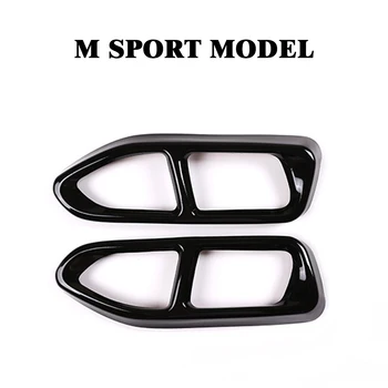 2x M Style Negru Lucios Inoxidabil Țeavă de Eșapament Acoperi Sfaturi Pentru BMW Seria 7 G11 G12 16-18