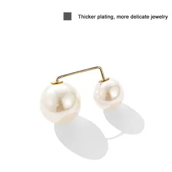 3pcs Perla Brosa Moda cu două Capete Perla Looper Broșă Pin Simulate Perla Accesorii de Îmbrăcăminte pentru Femei Bijuterii