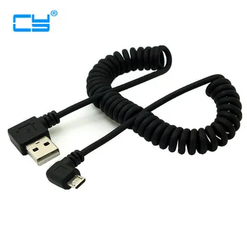 1m 90 de grade USB Micro USB Unghi Cablu de Încărcare USB la Micro USB de Primăvară Cablu Retractabil Datos Sincronizare de Date Incarcator Cablu Spiralat Cabo