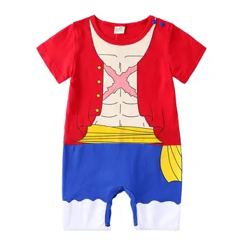Anime One Piece Monkey D. Luffy Cosplay Romper Pentru Copii Nou-Născuți Haine De Desene Animate Cosplay Costum Baby Boy Salopeta Bumbac Copil De Ansamblu