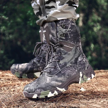 Noi Impermeabil Bărbați Tactice Bocanci Militari Desert Cizme Drumeții Camuflaj High-top Desert Cizme Barbati Moda pantofi pentru Bărbați