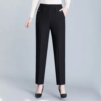 Plus Dimensiune 8XL Pantaloni pentru Femei Nou Toamna Elastic Talie Mare de vârstă Mijlocie, în Vârstă Direct Pantaloni Femei Pantaloni De Mujer