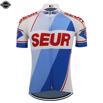 Retro Ciclism jersey cu maneca scurta albastru clasic haine de ciclism triatlon tricou de biciclete biciclete haine maillot ciclismo mtb