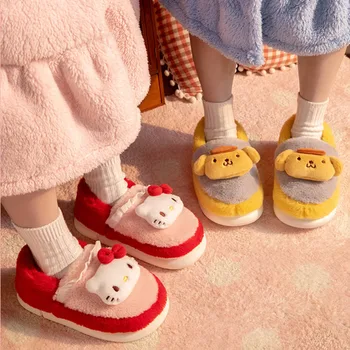 Kawaii Sanrio Kuromi Hello Kitty Melodia Mea De Pluș, Papuci De Casă Cinnamoroll Pom Purin De Iarnă Etaj Interior Pantofi Fată Accesorii Pentru Casa