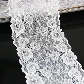 (3 metri/lot) 21cm alb dantela elastica Material tubular lenjerie stretch lace Trim DIY panglici