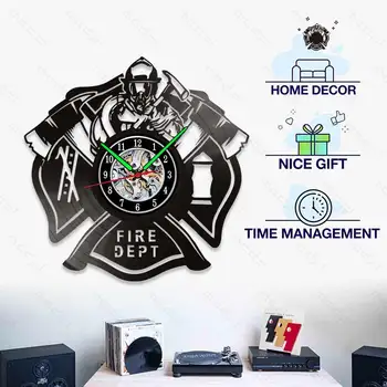 MCDFL pompierii disc de Vinil Ceas de Perete Modern Ceas Geek Murală Decorare Bucătărie Industriale Autocolante Rustic Decor Acasă