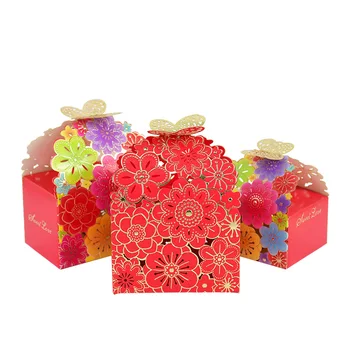 10buc Floare Fluture Cutie de Bomboane DIY Hârtie de Ambalaj Cutii Cadou de Nunta Ambalaje Consumabile Copii de Ziua Copilului Duș Decor