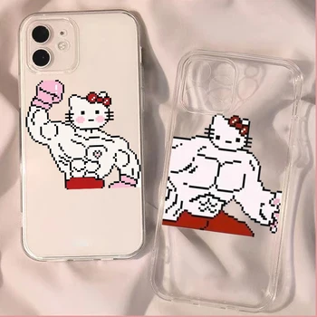 Drăguț Amuzant Hello Kitty Kuromi Pentru iPhone 13 12 Pro Max Mini 11 Pro X XR XS Max 6 6S 7 8 Plus Se2 Caz Clar de Telefon