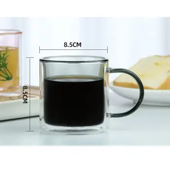 Cană de Cafea din sticlă rezistente la Căldură de Sticlă Cana cu Perete Dublu Izolat Cana cu Maner Halbă de Bere Ceai sticlă de Whisky Pahare de Sticlă Drinkware