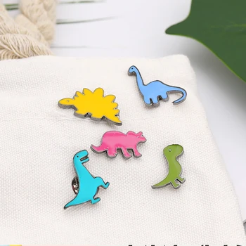 Colorat Animale Email Pin Desene animate Dinozaur Stegosaurus Insigna Brosa Sac de Haine Ace de Rever Moda Bijuterii Cadou pentru Prietenul Copii