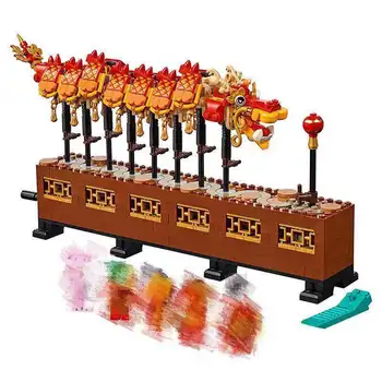 Anul nou Chinezesc vânt dans dragon Festivalul de Primăvară băieți și fete, copii, puzzle, puzzle bloc jucarie cadou