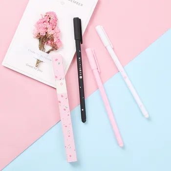 0.38 mm Drăguț Kawaii Cherry Blossom Gel Pixuri cu Cerneală Drăguț Sakura Pen Afaceri Semnătura Pen Școală Birou de Scris, Consumabile Papetarie