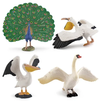 Simulate Acțiuni de Păsări Figura Animale Figurine Păun Swan Pelican Modele de Jucarii Figurine pentru Copii Colectia pentru Copii Cadouri
