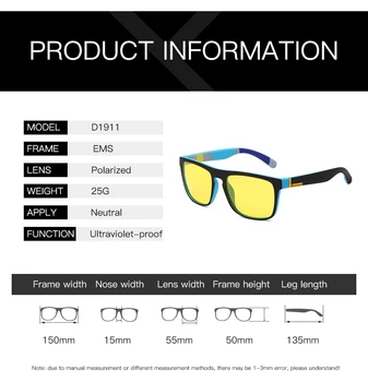 DOHOHDO Clasic Polarizat ochelari de Soare Barbati Femei Brand Design Pătrat ochelari de Soare de Conducere de Moda Pescuit Sportiv Ochelari Ochelari de UV400