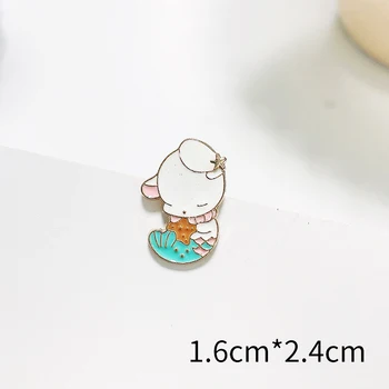 Drăguț Somnoros Sirena Email Pin Animal Pește Insigna Brosa Pin Rever Blugi Denim Cămașă Sac de Desene animate Bijuterii Cadou pentru Copii