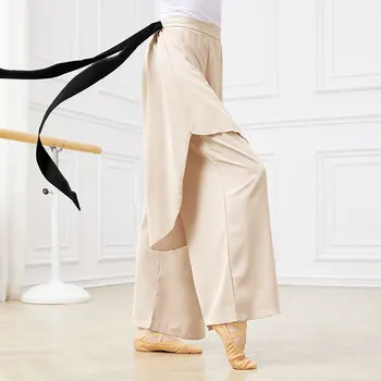 Pantaloni Largi Picior Femei Dans Clasic Chinez De Dansuri Populare Yoga, Gimnastică Liber Panglică Lungă Pantaloni Pantaloni Harem Pantaloni Elastic