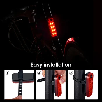 WasaFire Biciclete Coada Lumina Ultra Luminos USB Reîncărcabilă LED Biciclete Lumina din Spate 5 Modul de iluminare cu Rosu si Albastru Ciclism Accesorii