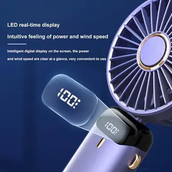 2022 Nou USB Portabil Mic Fan Mini Portabil de Încărcare Fan Afișaj Digital Pliante Aromoterapie Agățat de Gât Mic Ventilator