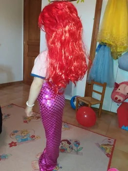 Copii Fete de Înot Coada de Sirena Cu Peruci Cosplay 5pcs/o Mulțime de Cadouri de Crăciun Fantezie Bikini Costume de baie Baie Adăuga Monofin Fin