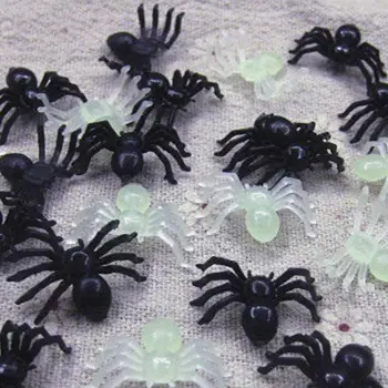 100buc/lot Halloween Decorative Păianjeni Mici de Plastic Negru Fals Spider Jucării Halloween Amuzant Glumă Glumă Realist Recuzită Dropship