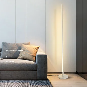 Minimalist Modern Colț LED-uri Lampa de Podea Nordice în Picioare Lămpi pentru Camera de zi Aluminiu Negru Trepiedului Lămpi Sta lumina deco salon