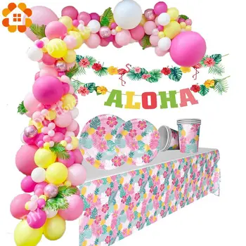 Hawaii Tacamuri ALOHA Banner Flamingo/Turtle Frunze de Baloane pentru Vară Tropical Petrecere de Aniversare de Nunta de Decorare Consumabile