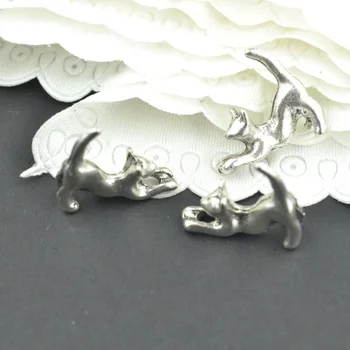 20buc metal cat Farmec Antic Argint Tibetan Pandantiv Bijuterii Produse Farmece Diy Pandantive Pentru Colier Bratari D9114