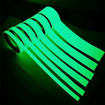 12mm * 5m Luminos Bandă Fluorescentă Noaptea Auto-adezive Benzi Strălucire În Întuneric Avertizare de Siguranță Secrurity Etapă Acasă Decorare Caseta