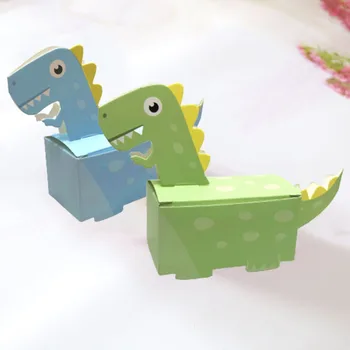 50Pcs Desene animate Petrecere Dinozaur Cutie de Bomboane de Hârtie pentru Ambalare Cadou Cutie Trata Copii de Duș Nunta Favoarea Cutii de Cadouri Decor Petrecere
