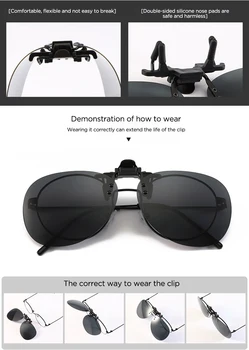 Polarizat ochelari de Soare Clip cu Mașina de Soare Ochelari Galben de Noapte Viziune Ochelari de Noapte Lentile de Rășină de Conducere Ochelari de soare UV 400 Protecție