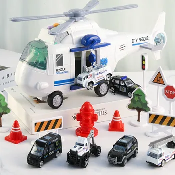 Muzica de Simulare a Urmări Inerție Jucărie pentru Copii Aeronave de Pasageri de Mari Dimensiuni Elicopter Copii Avion Mașină de Jucărie