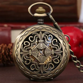Vintage Elegant Mână Mecanică Lichidare Ceas de Buzunar Alb/Negru Cifre arabe, Cadran de Lux Pandantiv Ceas reloj de bolsillo