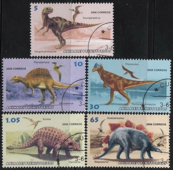 5Pcs/Set Caraibe Timbre Poștale 2006 Dinozauri Preistorici Folosit Post Marcate cu Timbre Poștale pentru Colectarea