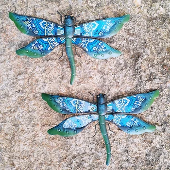 Culoare Metal-Dragonfly Arta de Perete Decor pentru Casa si Gradina Decor Animal Statuia în aer liber de Sculptură Dormitor Ornament