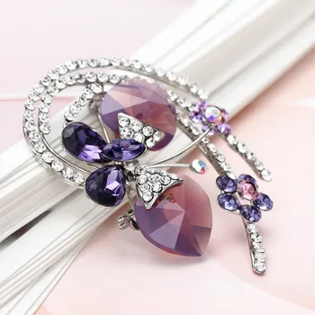 Neoglory Austria Cristal & Cehă Stras Broșă Fluture Elegant De Design Pentru Femei De Vânzare Cadou Aliaj Placat Cu Trendy